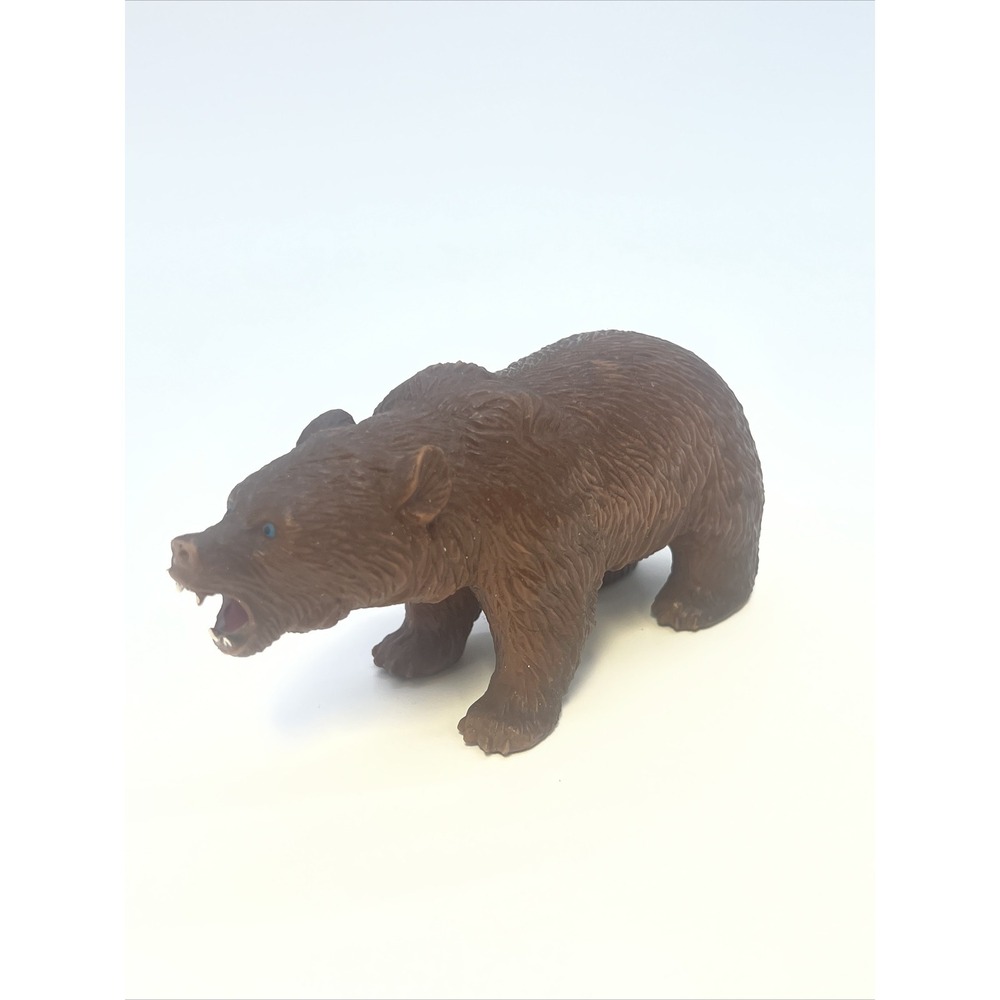 AAA Brown Grizzly Bear PVC Plastic Figure Animal Toy Vintage Made in China